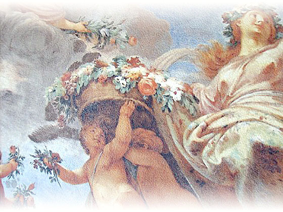 particolare affresco digitale su muro stuccato grezzo